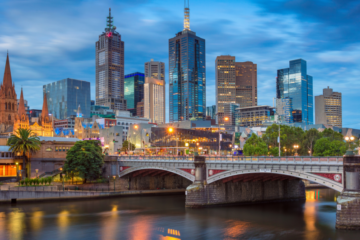 View of the Melbourne CBD overlooking the Yarra River